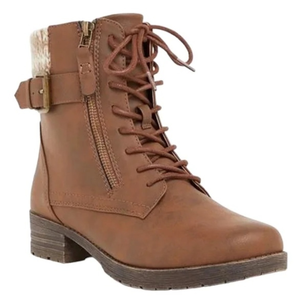 TORRID Brown Lace-Up Ankle Boots